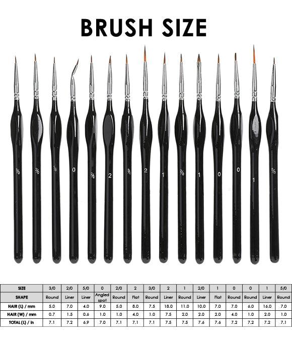 15 Pcs Miniature Detail Brush Set | Paint Brush Set, Acrylic Paint Brush Set, Artist Brush Set, Round Paint Brush, Detail Paint Brushes - Grabie® - Grabie®