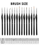 15 Pcs Miniature Detail Brush Set | Paint Brush Set, Acrylic Paint Brush Set, Artist Brush Set, Round Paint Brush, Detail Paint Brushes - Grabie® - Grabie®