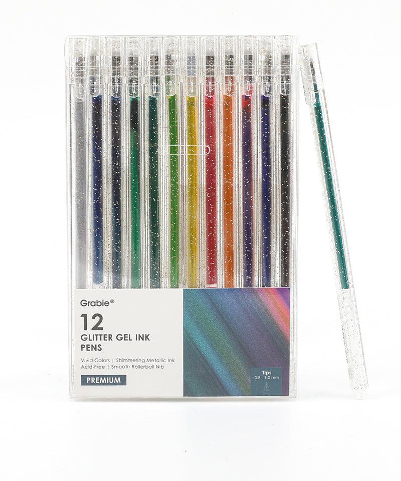 12 Colors Glitter Gel Ink Pens - Grabie