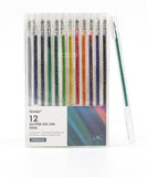 12 Colors Glitter Gel Ink Pens - Grabie