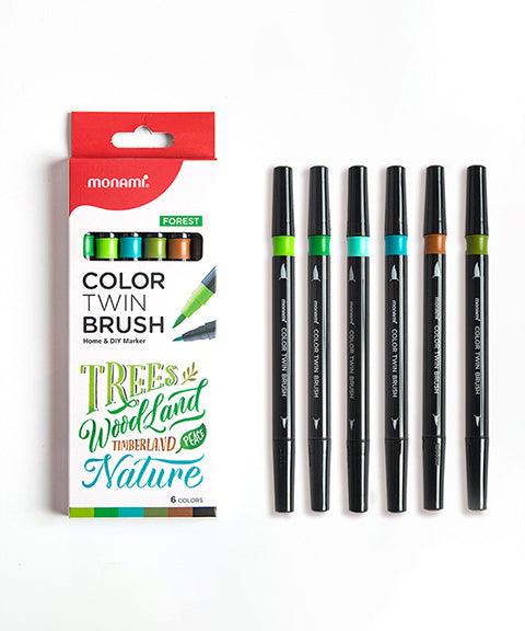6-colors-premium-dual-brush-tip-marker-pens  Dual Markers Brush Pen,  Colored Pen Fine Point Art Marker & Brush Highlighter Pen - Grabie®