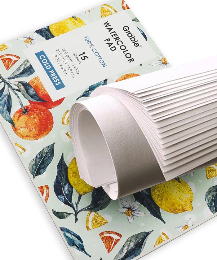 15 Sheets 140LB Watercolor Pad - Grabie