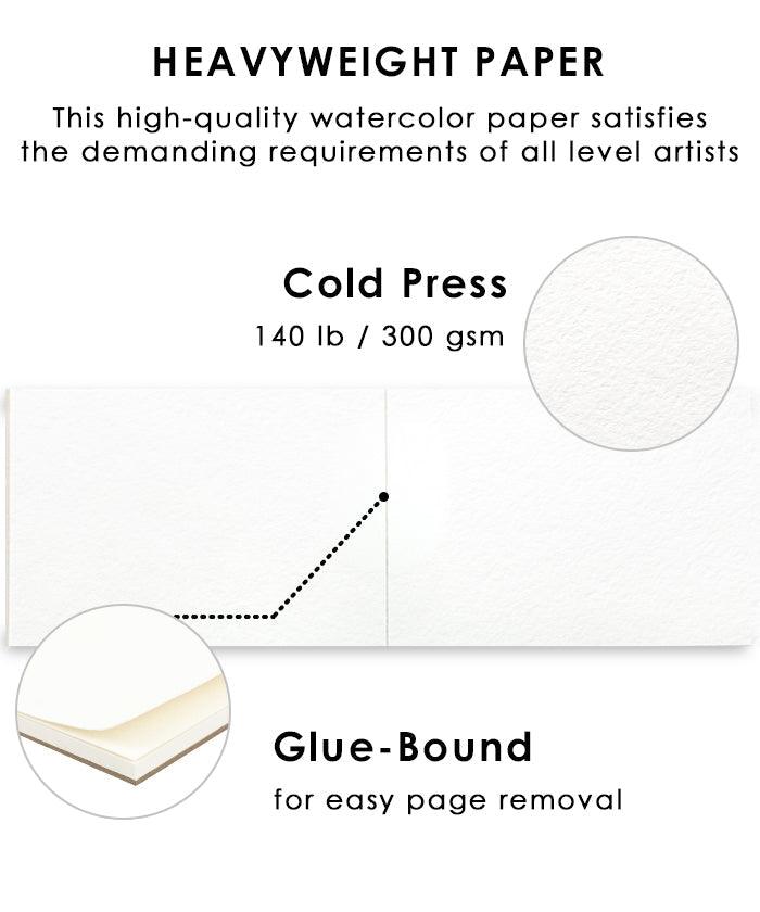 15 Sheets 140LB Watercolor Pad - Grabie