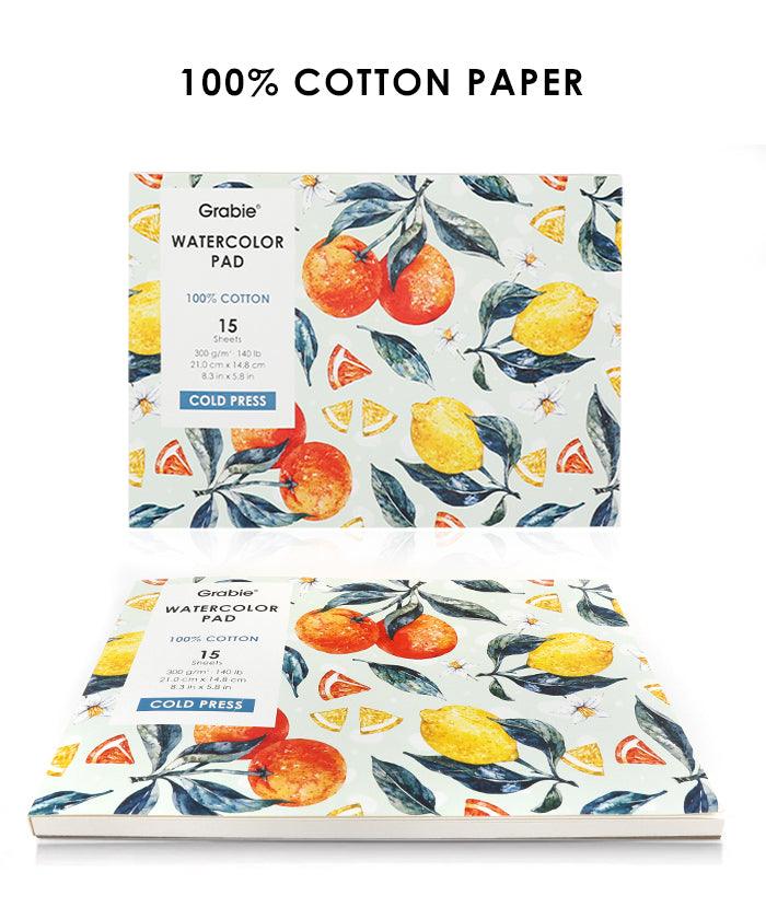 15 Sheets 140LB Watercolor Pad - Grabie