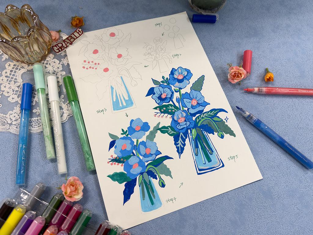 How To Draw A Flower Vase