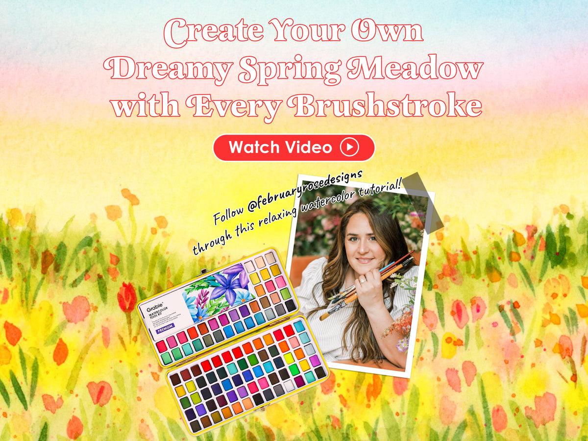 How to Paint a Dreamy Spring Meadow | Watercolor Tutorial with @februaryrosedesigns