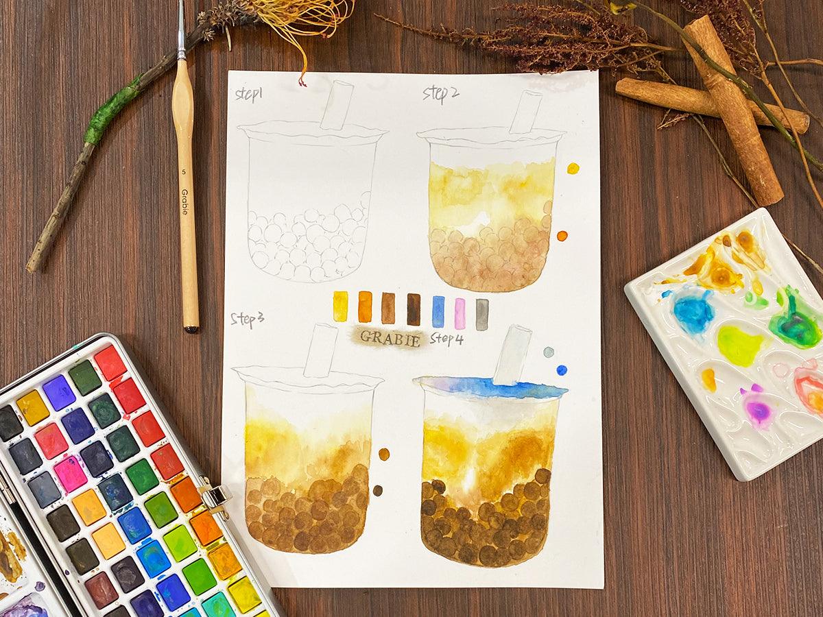 How to draw a Bubble tea? - Grabie