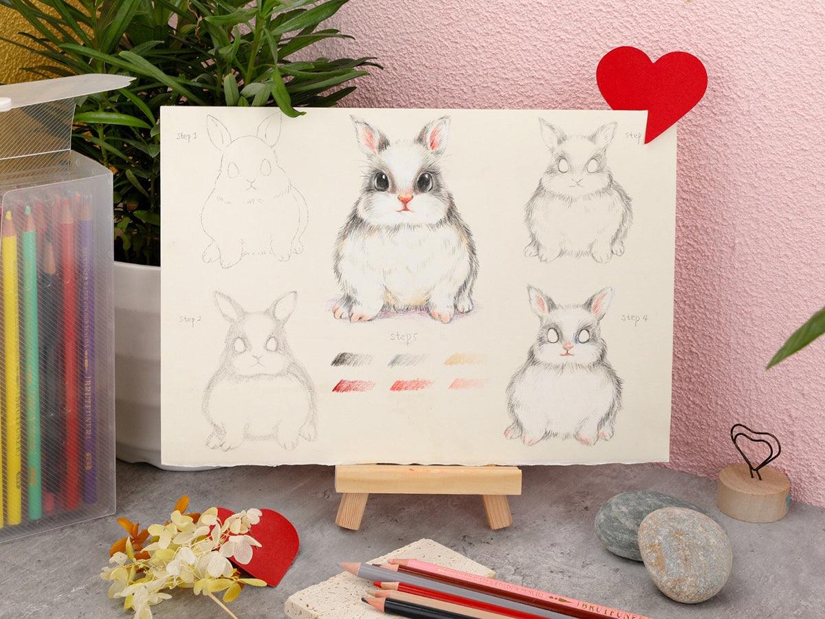 How to Draw a Bunny with Colored Pencils - Grabie