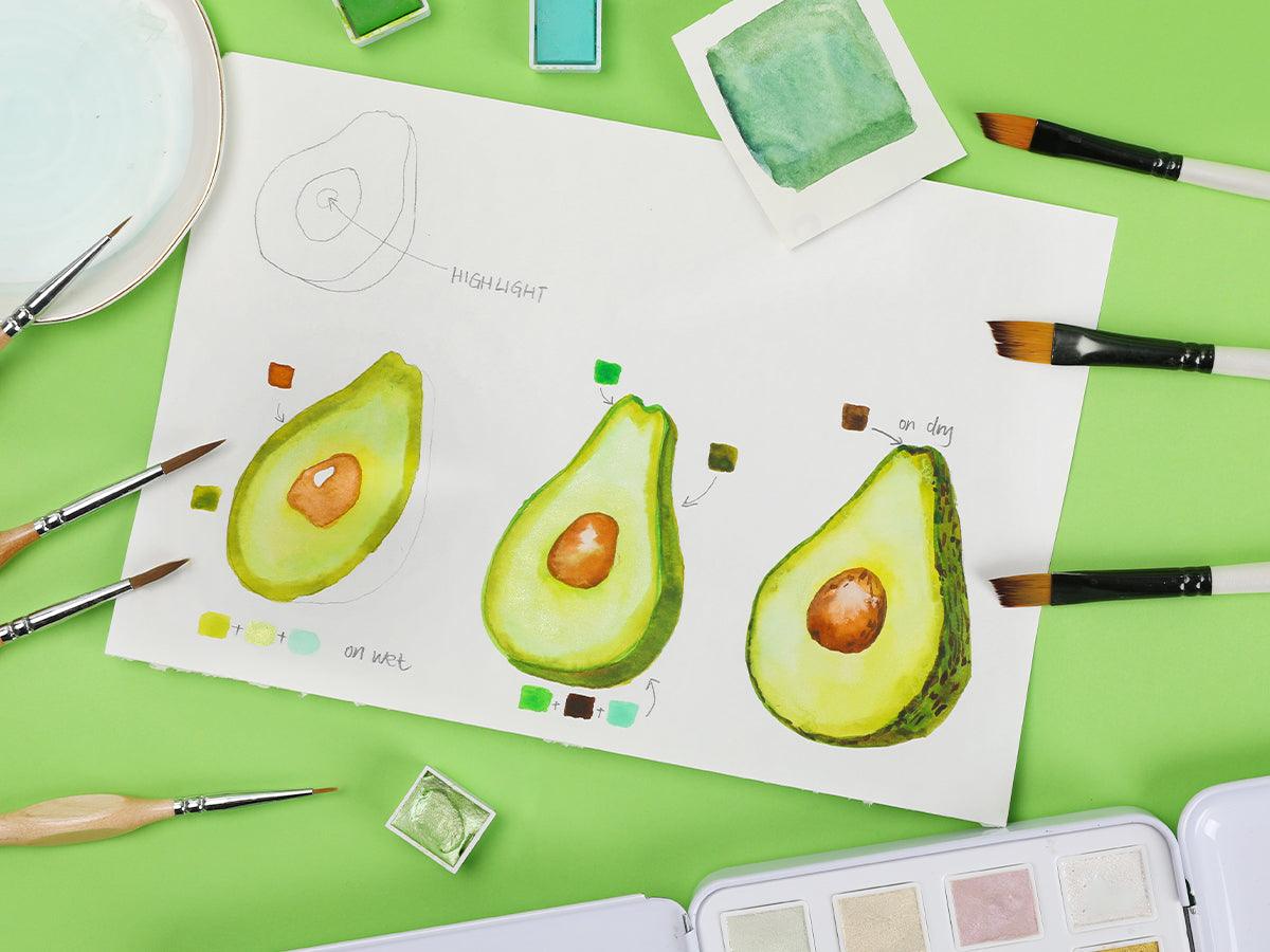 How to Draw a Cute Avocado in Easy Steps - Grabie