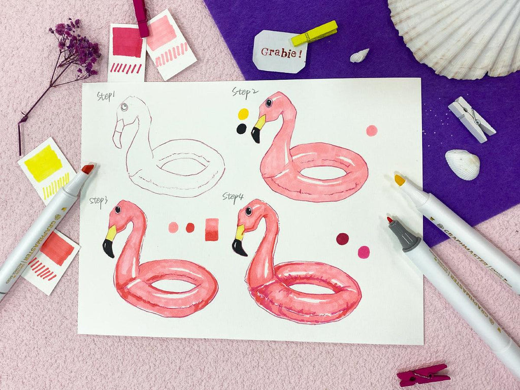 How to Draw a Flamingo Pool Float