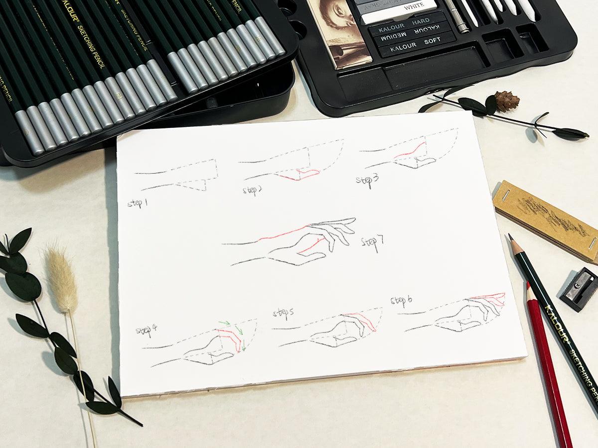How to Draw a Realistic Hand in 7 Easy Steps - Grabie