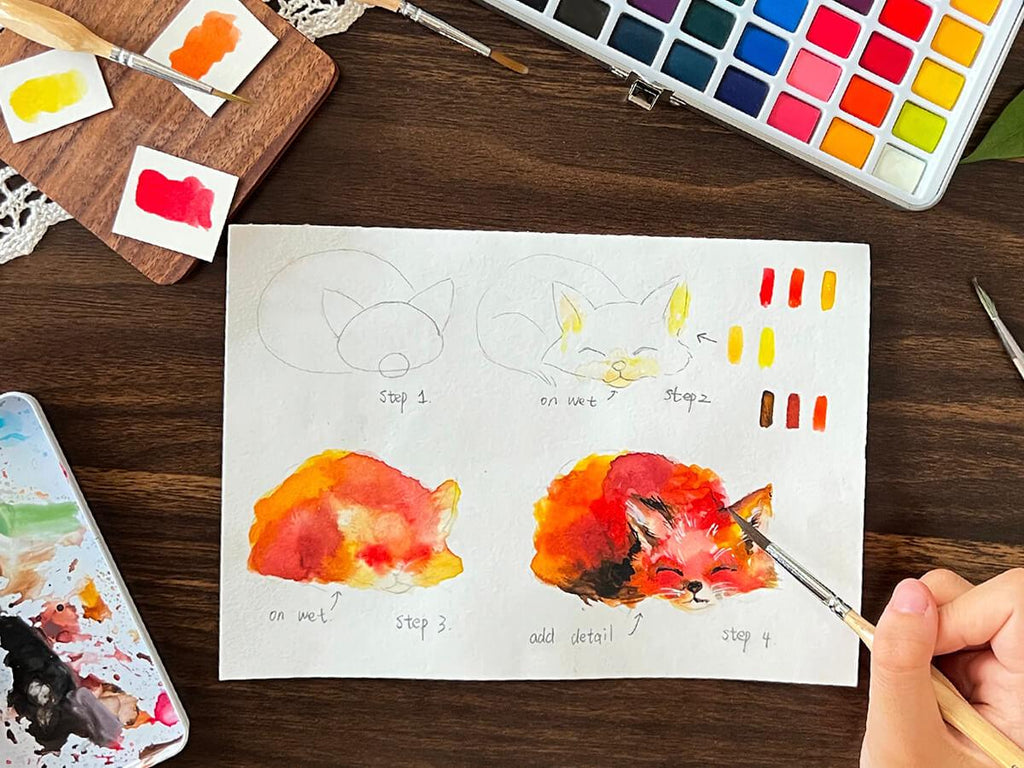 How to Draw a Watercolor Fox