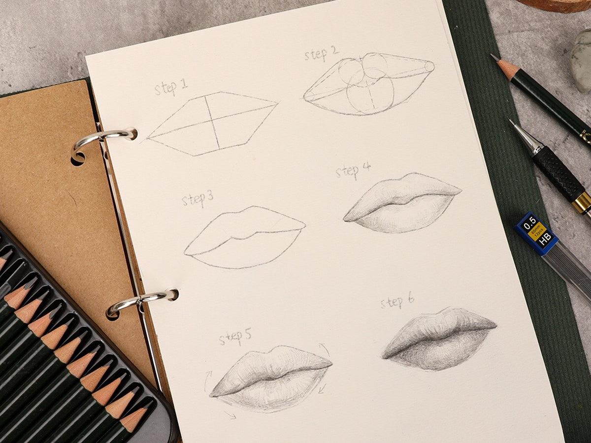 How to Draw Realistic Lips Step by Step - Grabie