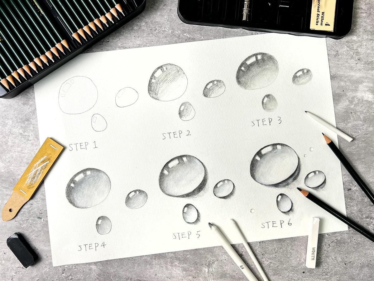 How to Draw Water Droplets Step by Step - Grabie