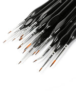 15 Pcs Miniature Detail Brush Set with fine tips for precise watercolor, markers, pens, and scrapbook art supplies use