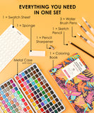 Watercolor Set Of 168 With Coloring Book