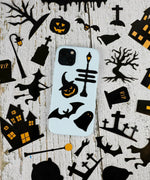 Halloween themed black stickers including bats, pumpkins, witches, and tombstones with 50 Pcs Grabie Exclusive Such a Fright Sticker Set