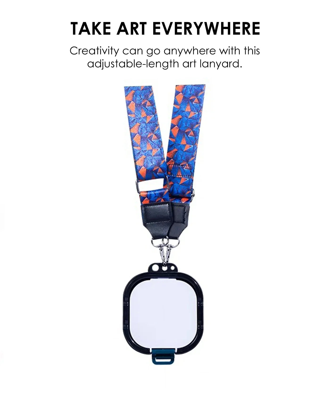 3-in-1 Paint Brush Cleaner Bucket with an adjustable-length colorful art lanyard for easy carrying and creativity on the go
