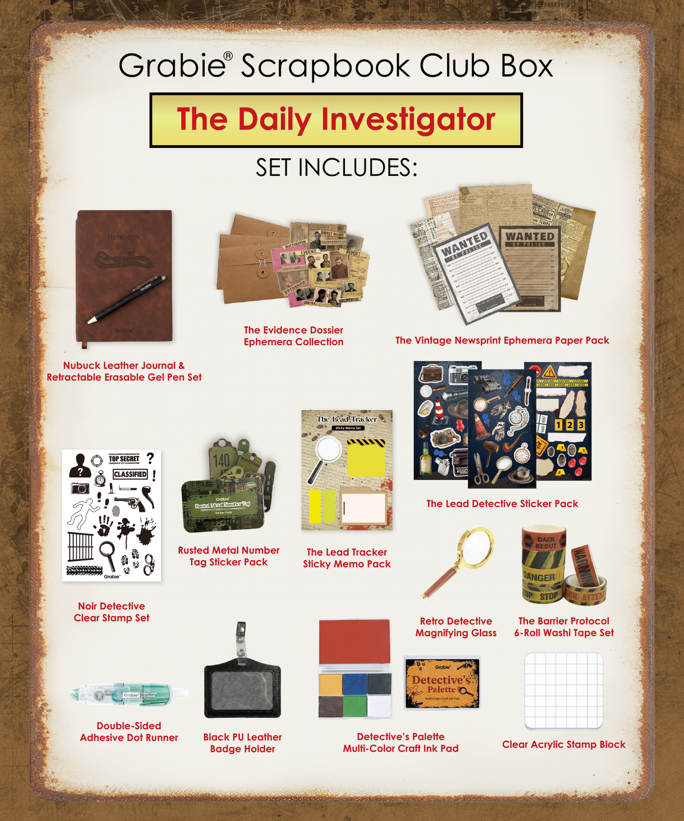 The Daily Investigator-Themed Grabie Scrapbook Club Box