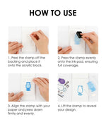 Step-by-step photo tutorial showing how to use Happy Halloween Clear Photopolymer Stamps for crafting projects.
