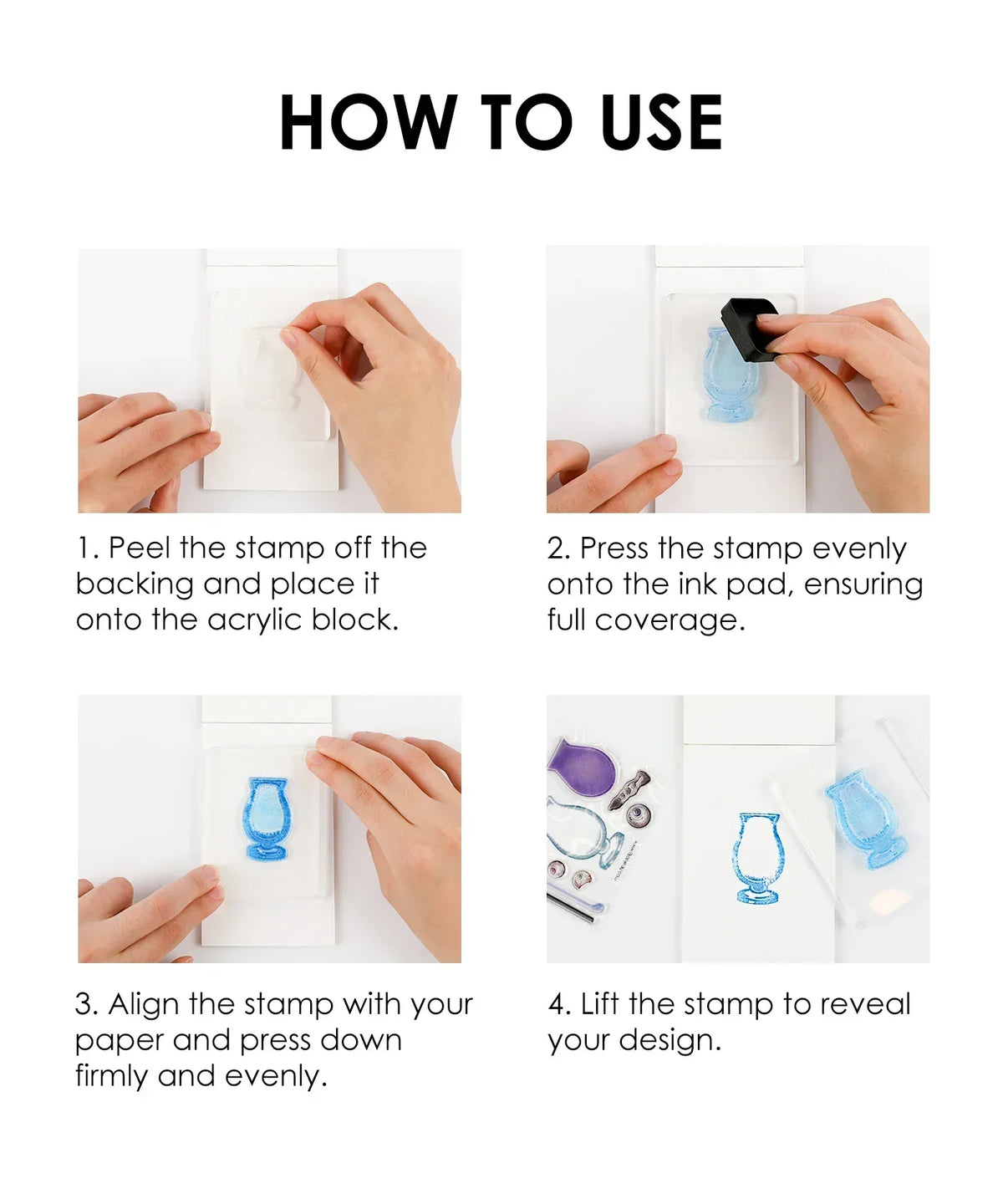 Step-by-step photo tutorial showing how to use Happy Halloween Clear Photopolymer Stamps for crafting projects.