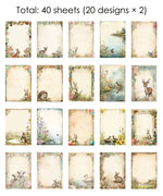 Grabie Exclusive Desktop Notepad Jotter featuring 40 sheets with vintage animal and nature watercolor designs.