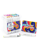 Dual-Tip Alcohol-Based Marker Set Of 48 With Coloring Book