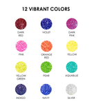 Capped Iridescent Glitter Gel Ink Pen Set Of 12
