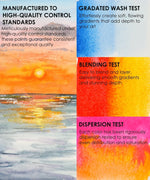 Watercolor art showing sunset and color tests for wash, blending, and dispersion for Watercolor Travel Set of 100 With Brush