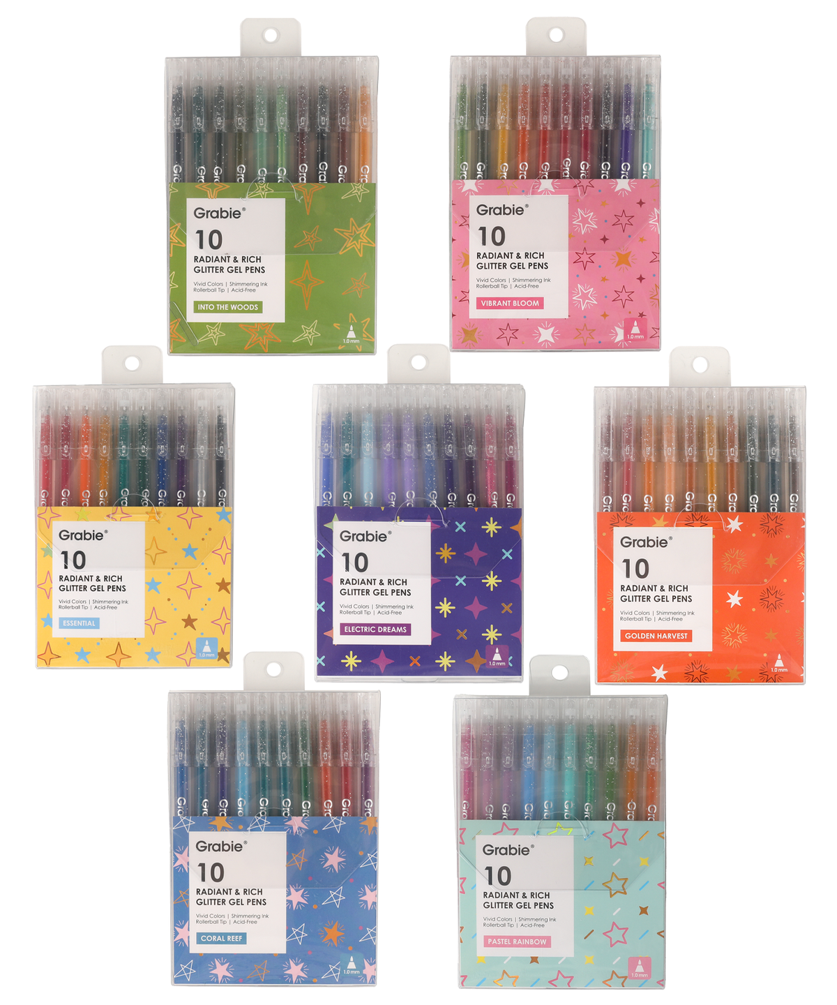 Radiant & Rich Glitter Gel Ink Pen Set of 10
