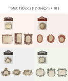 120 Pcs Baroque Border Material Paper Set