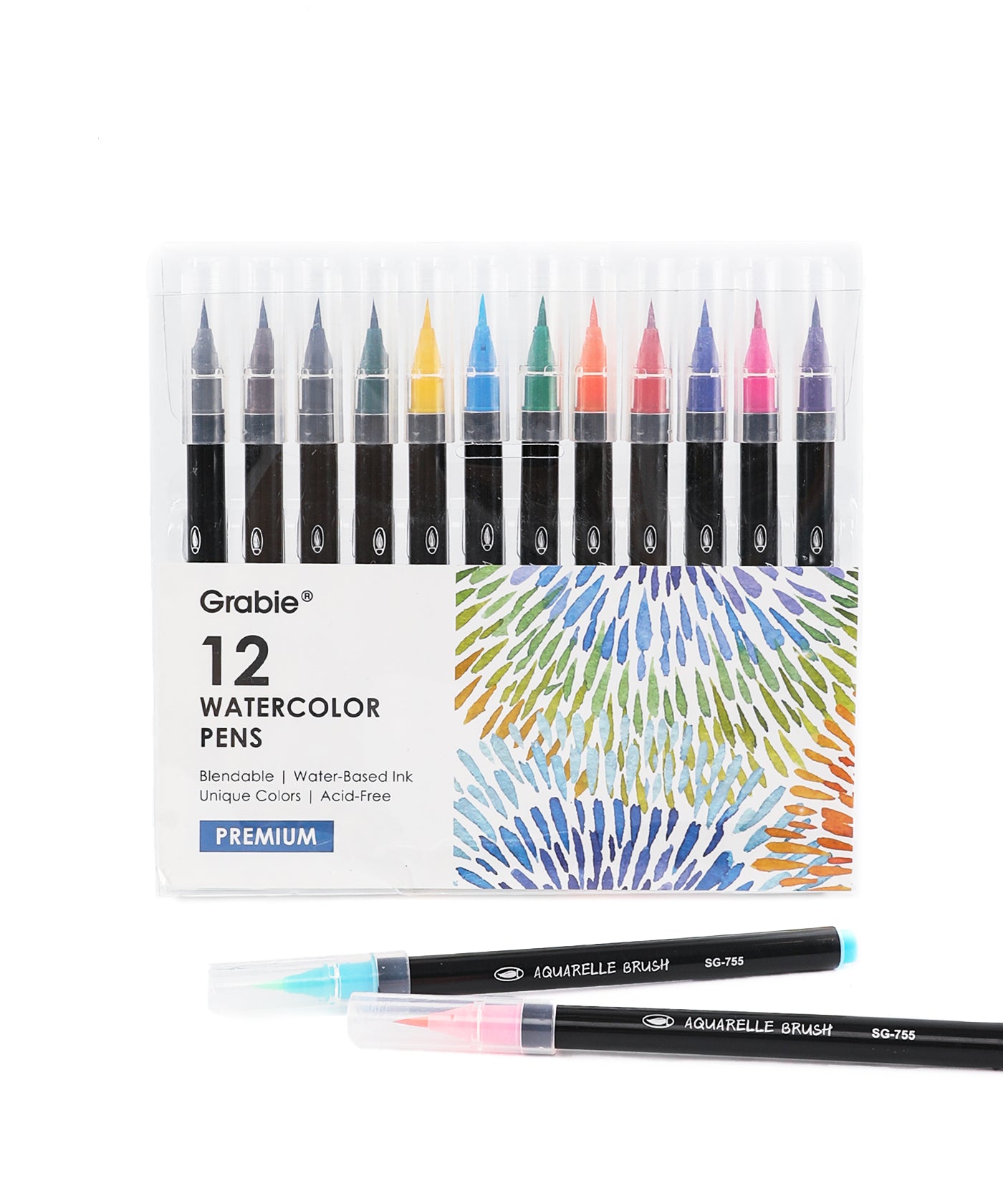 Grabie Premium Watercolor Brush Pens, Watercolor Markers, 36