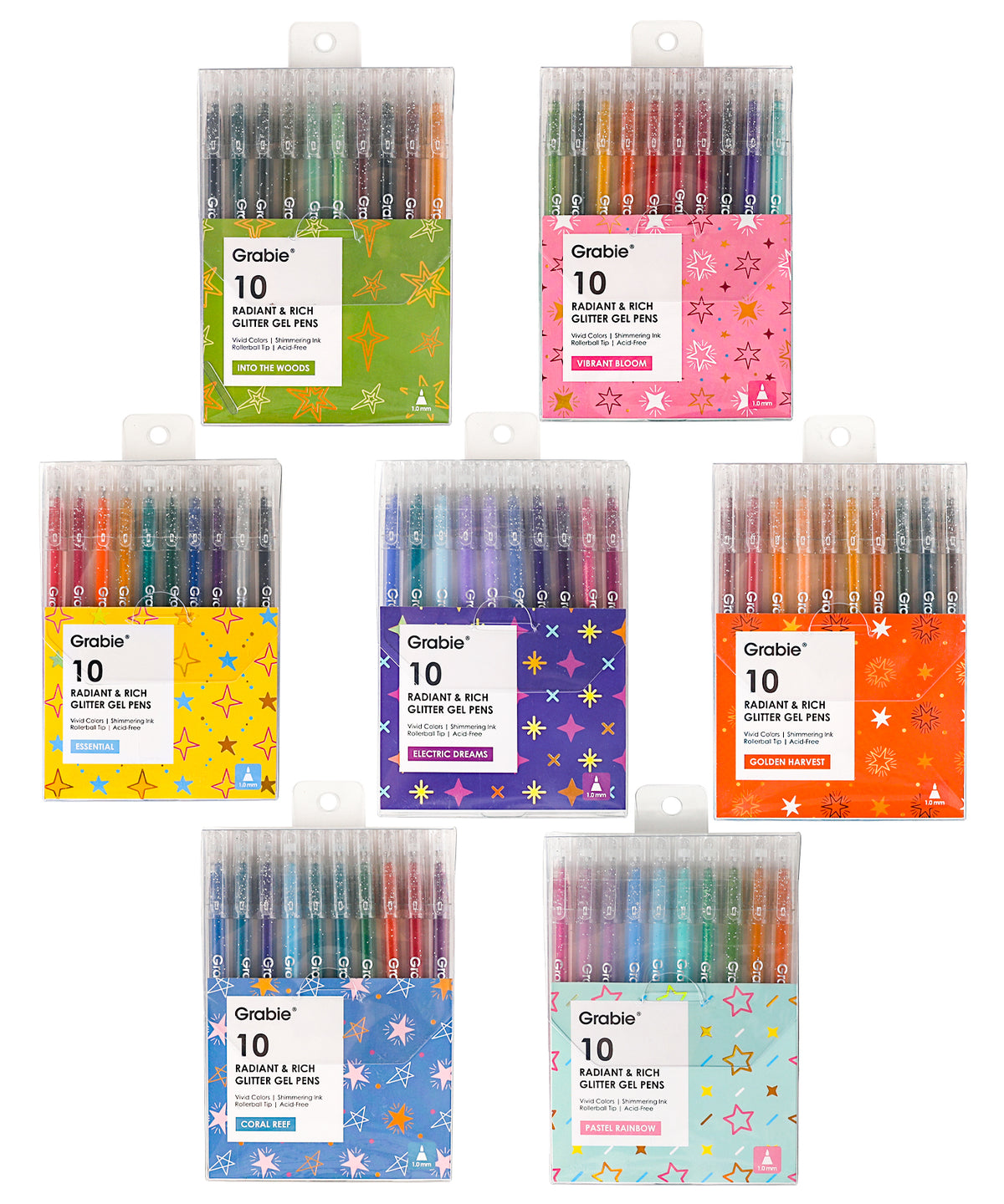 Radiant & Rich Glitter Gel Ink Pen Set of 10