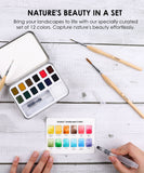 Watercolor Pocket Set Of 12 With Brush - Landscape Colors