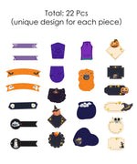 22 Pcs Grabie Exclusive Happy Haunting Sticker Set featuring unique Halloween-themed designs for scrapbooking and art supplies