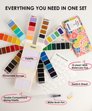 Foldable Watercolor Set Of 56 With Water Brush