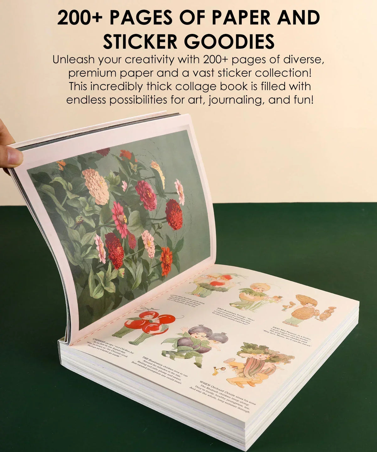 The Botanical Muse-Themed Grabie Scrapbook Club Box showing open pages with floral and botanical illustrations for art and journaling.