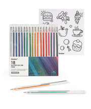 Capped Glitter Gel Ink Pen Set Of 18