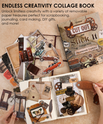 200+ Pages Steampunk Explorer Collage Activity Book with vintage cutouts for scrapbooking and creative projects