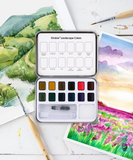 Watercolor Pocket Set Of 12 With Brush - Landscape Colors