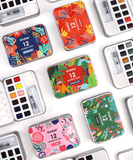 Watercolor Pocket Set Of 12 With Brush - 5 Themes Value Bundle