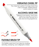 Dual-Tip Alcohol-Based Marker Set Of 48 With Coloring Book