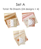 96 Sheets Warm Time Material Paper Set