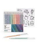 Iridescent Glitter Gel Ink Pen Set Of 18