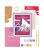 Paint-by-Number Nature Series Kit - 2 Designs with paints, brushes, canvas, instruction booklet, and paint holder