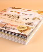 200+ Pages Autumn Palette Collage Activity Book For Faire with autumn-themed illustrations and stickers on cover