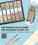 12 Sheets 140lb Watercolor Coloring Bookmarks - Townhouse Edition
