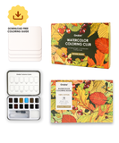 Autumn-Themed Watercolor Coloring Club Box