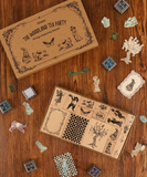 The Woodland Tea Party Vintage Engraving Wooden Stamps Set (16 Pieces)