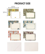 6 Pack Postcards With 6 Matching Envelopes featuring floral vintage designs with size dimensions 5.9 by 3.9 inches